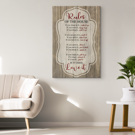 Rules Of The House If You... Canvas Wall Art 1