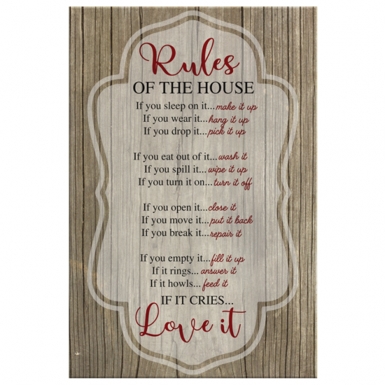 Rules Of The House If You... Canvas Wall Art 2