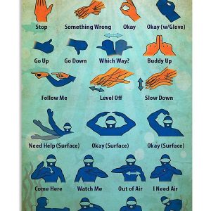 Scuba Hand Signals Canvas Prints Wall Art Decor