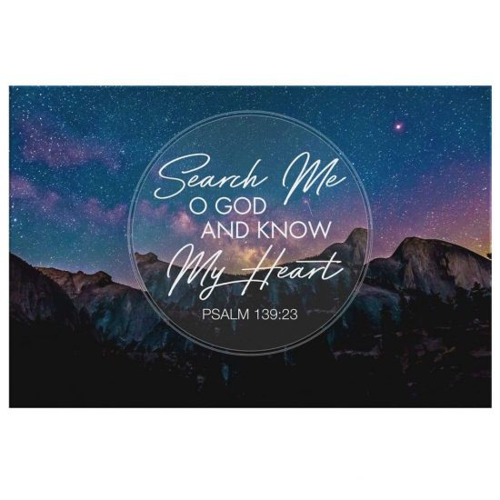 Search Me O God And Know My Heart Psalm 13923 Bible Verse Wall Art Canvas 2