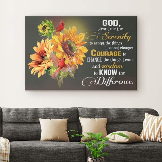 Serenity Prayer Sunflower Canvas Wall Art 1