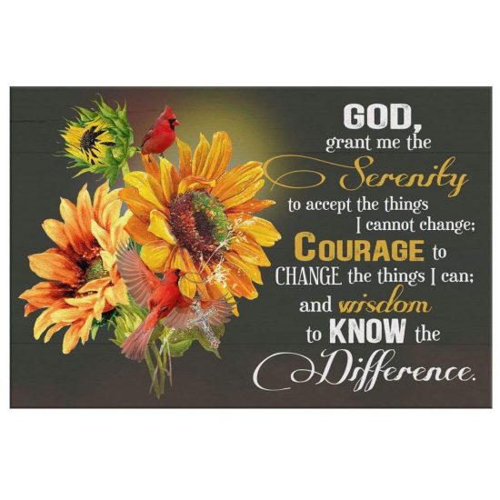 Serenity Prayer Sunflower Canvas Wall Art 2