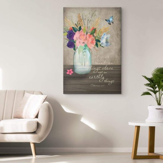 Set Your Minds On Things Above Colossians 32 Bible Verse Wall Art Canvas 1