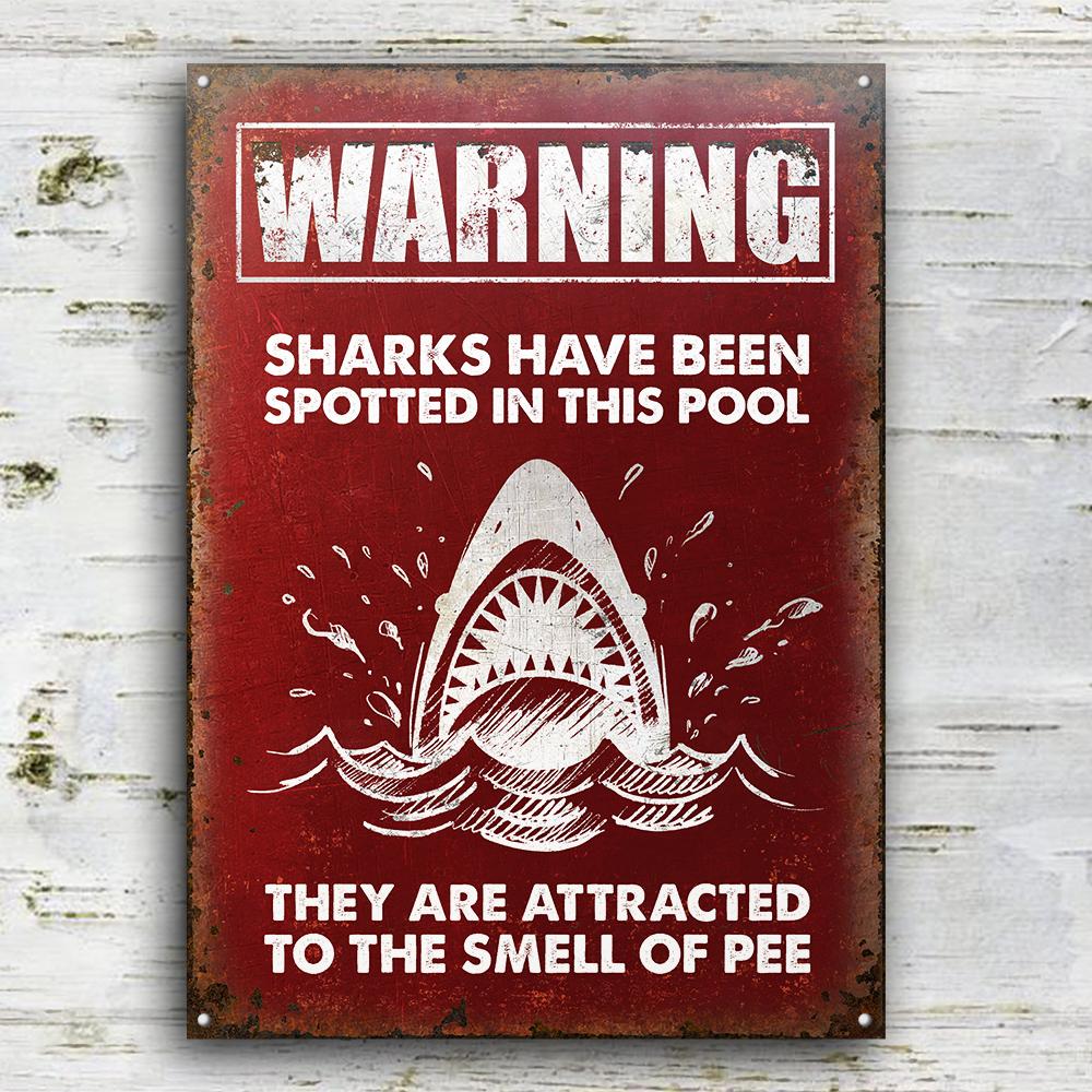 Shark-Red-Warning-In-This-Pool-Customized-Classic-Metal-Signs-2 Shark Red Warning In This Pool Customized Classic Metal Signs 2