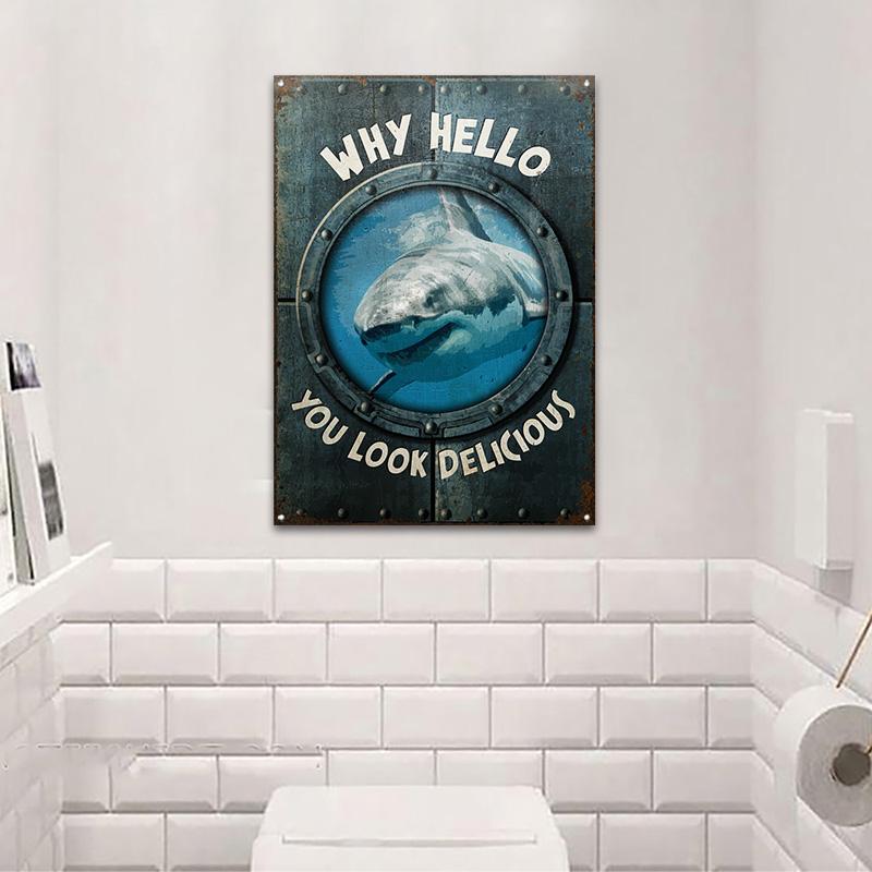 Shark You Look Delicious Customize Classic Metal Signs