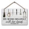 She Works Willingly Nurse Gift - Personalized Custom Wood Rectangle Sign