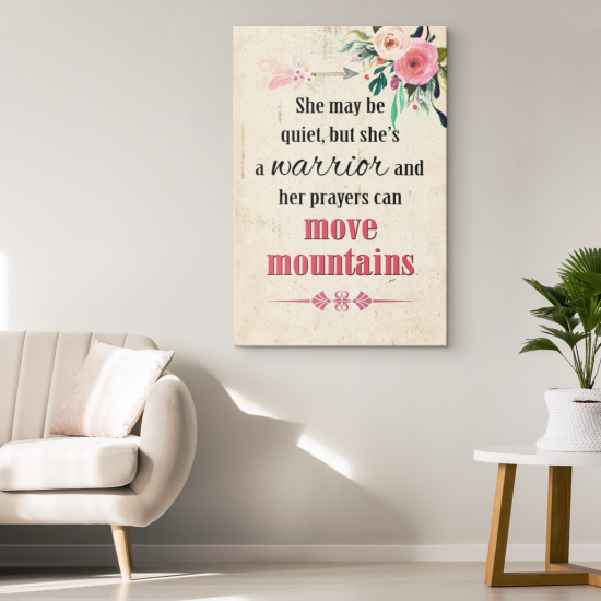 SheS A Warrior And Her Prayers Can Move Mountains Canvas Wall Art 1 1