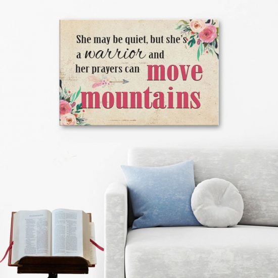 She'S A Warrior And Her Prayers Can Move Mountains Canvas Wall Art