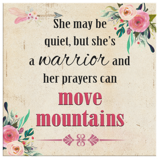 SheS A Warrior And Her Prayers Can Move Mountains Canvas Wall Art 2