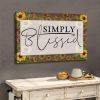 Simply Blessed Sunflower Wall Art Canvas