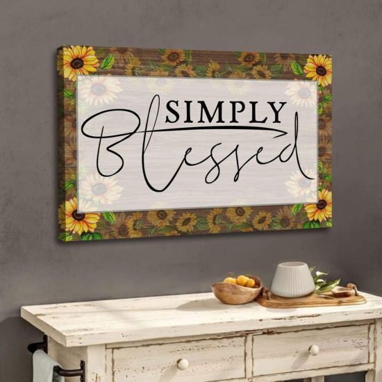 Simply Blessed Sunflower Wall Art Canvas