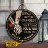 Skeleton Couple Many In The Darkness Black Custom Wood Circle Sign