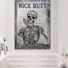Skeleton Nice Butt Restroom Sketch Customized Classic Metal Signs