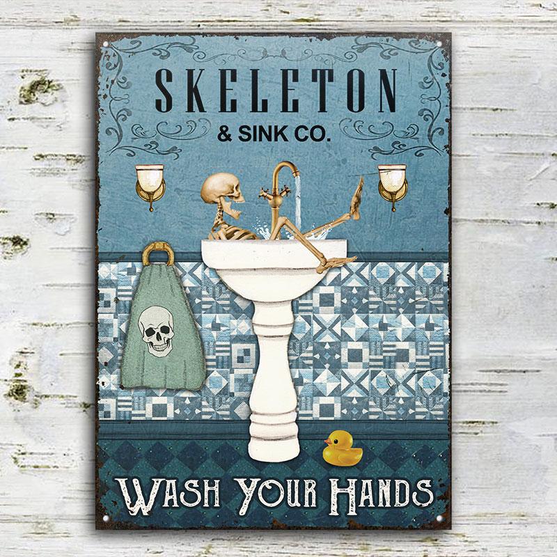 Skeleton-Sink-Company-Restroom-Customized-Classic-Metal-Signs-2 Skeleton Sink Company Restroom Customized Classic Metal Signs 2