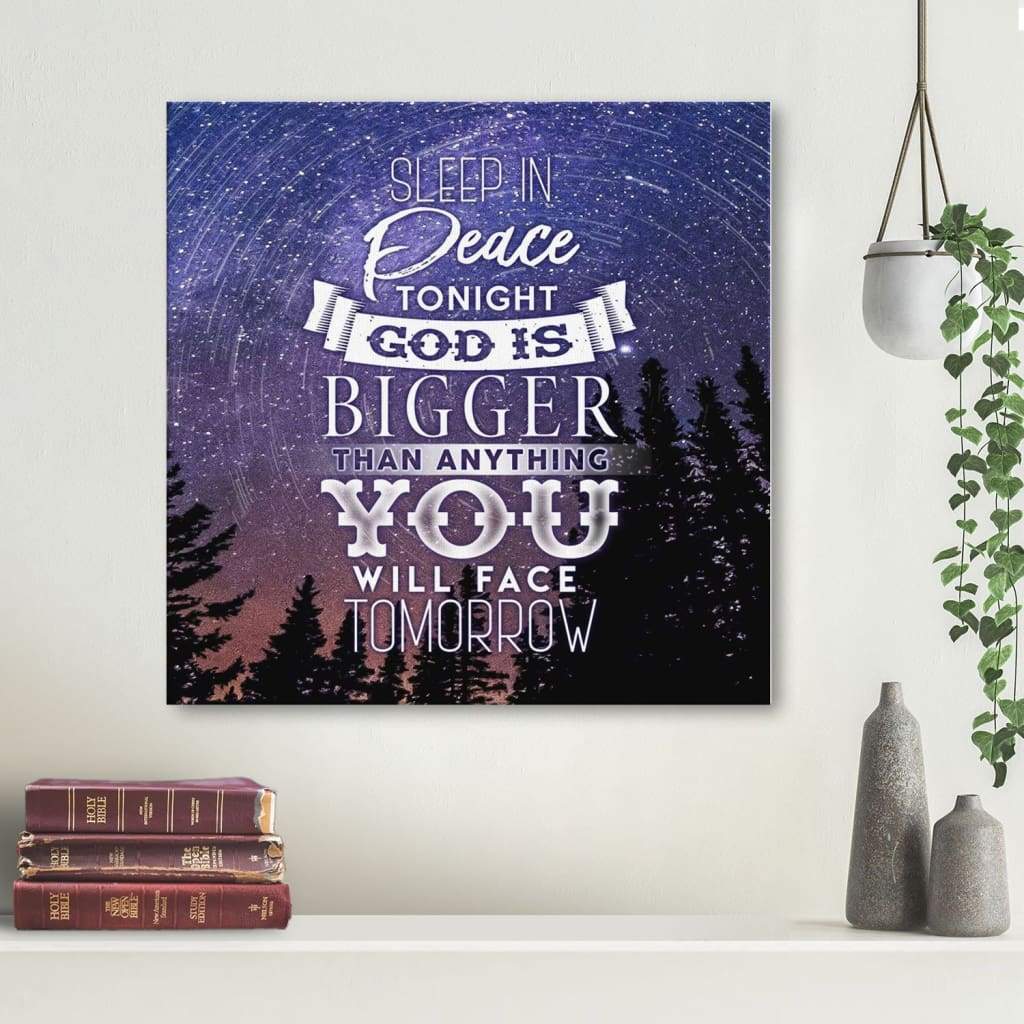 Sleep In Peace Tonight Christian Wall Art Canvas