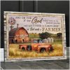 So God Made A Farmer Farm And Truck Personalized Custom Family Name And Date Canvas Prints Wall Art Decor