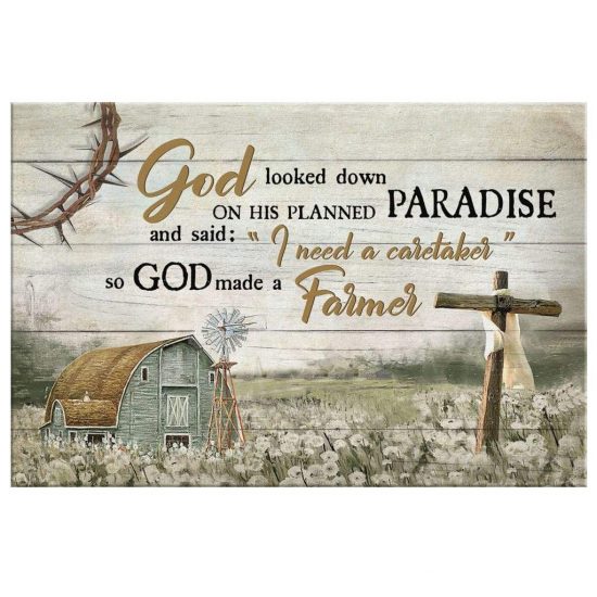 So God Made A Farmer Farmhouse Style Wall Art Canvas 2