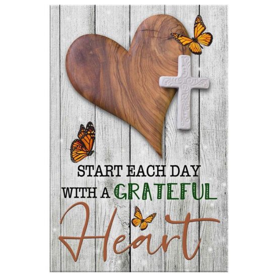 Start Each Day With A Grateful Heart Canvas Wall Art 2 1