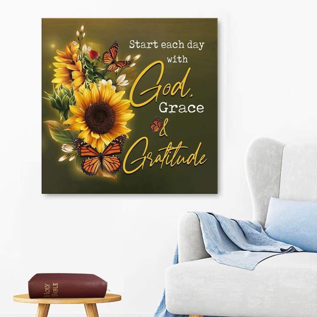 Start Each Day With God Canvas Wall Art