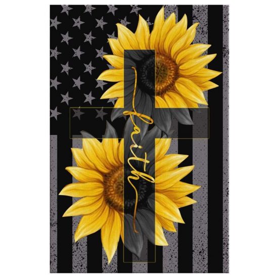 Sunflower Faith Cross Canvas Wall Art Christian Wall Art 2