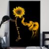 Sunflower You Are My Sunshine Elephant Canvas