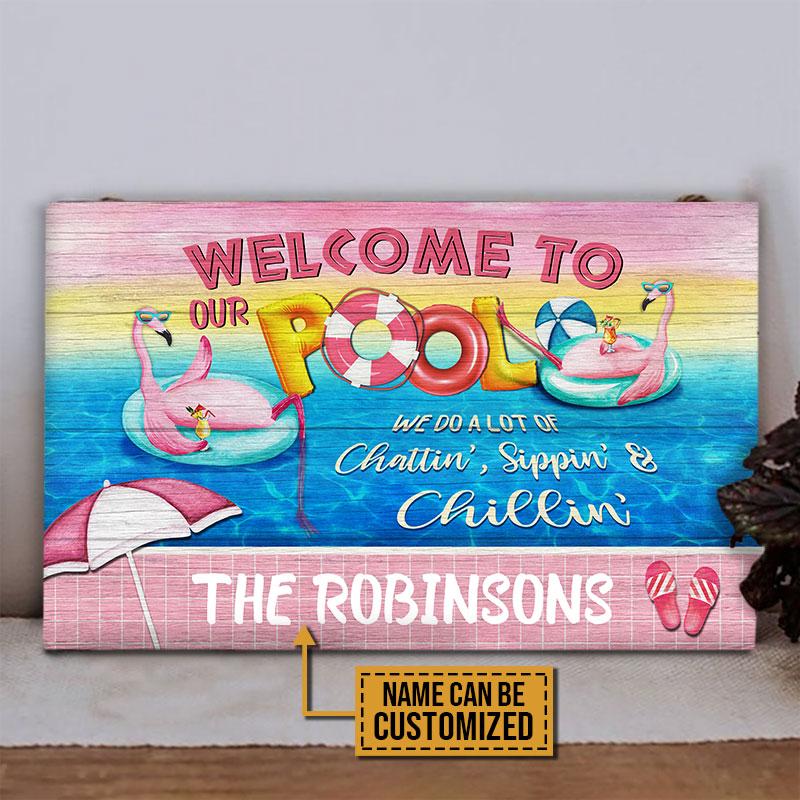Sipping & Chilling Custom Wood Rectangle Sign