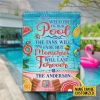 Swimming Pool Flamingo Tans Will Fade Custom Classic Metal Signs