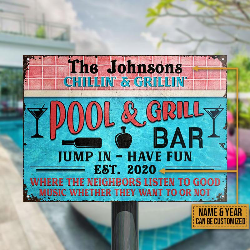 Swimming Pool Jump In Have Fun Custom Classic Metal Signs