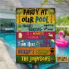 Swimming Pool Party Custom Classic Metal Signs