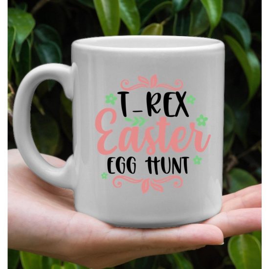 T Rex Easter Egg Hunt Coffee Mug 1