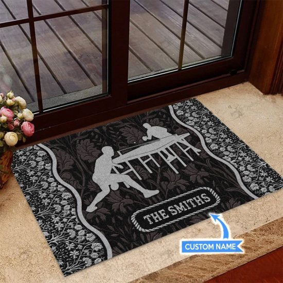 Table Tennis Personalized Custom Name Doormat Welcome Mat 1