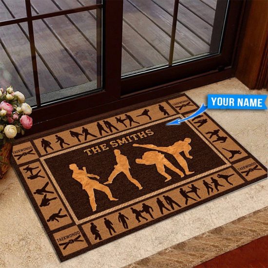 Taekwondo Personalized Custom Name Doormat Welcome Mat