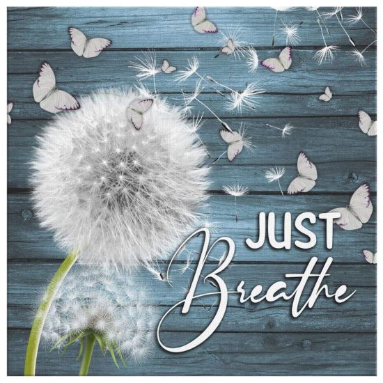 (Teal) Just Breathe Canvas Print - Christian Wall Art 2 Teal Just Breathe Canvas Print Christian Wall Art 2