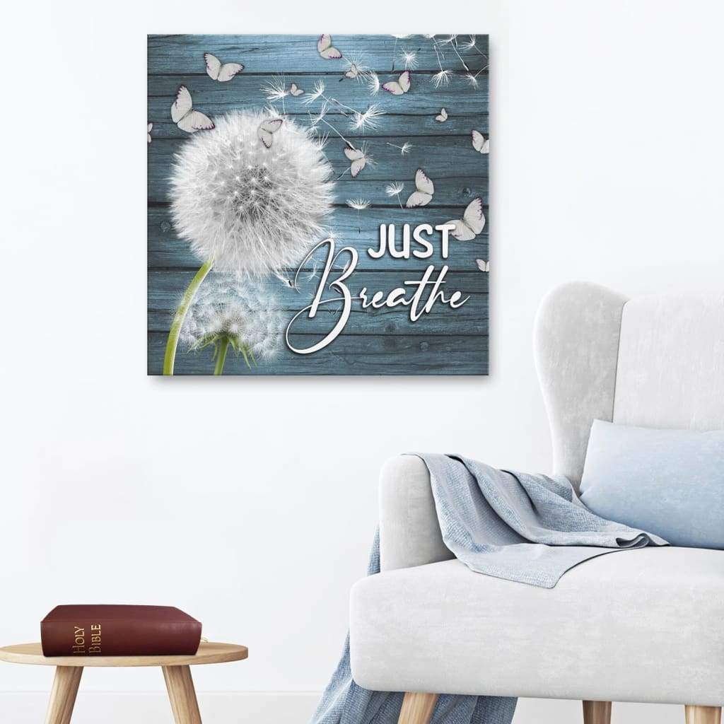 Teal-Just-Breathe-Canvas-Print-Christian-Wall-Art (Teal) Just Breathe Canvas Print - Christian Wall Art