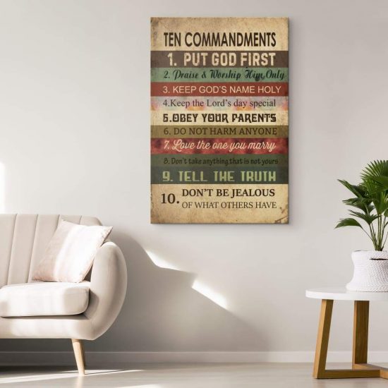 Ten Commandments Christian Wall Art Canvas Print 1