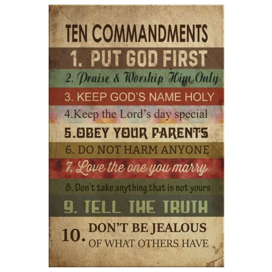 Ten Commandments Christian Wall Art Canvas Print 2