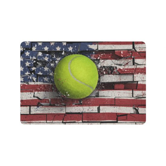 Tennis Broken Wall America Flag Tennis Lover Doormat Welcome Mat 1