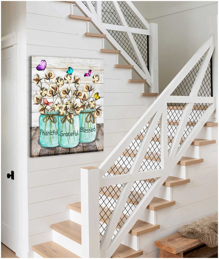 Thankful-Grateful-Blessed-Cotton-Flowers-And-Butterflies-Farm-Farmhouse-Canvas-Prints-Wall-Art-Decor-2 Thankful Grateful Blessed Cotton Flowers And Butterflies Farm Farmhouse Canvas Prints Wall Art Decor 2
