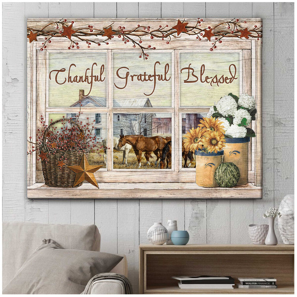 Thankful-Grateful-Blessed-Farm-Horse-Canvas-Prints-Wall-Art-Decor-3 Thankful Grateful Blessed Farm Horse Canvas Prints Wall Art Decor 3