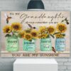 The Best Gift For Your Granddaughter With Sunflowers And Hummingbirds Canvas
