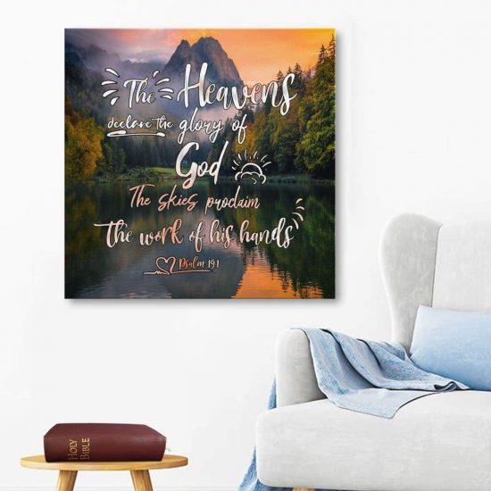 The Heavens Declare The Glory Of God Psalm 19:1 Bible Verse Wall Art Canvas