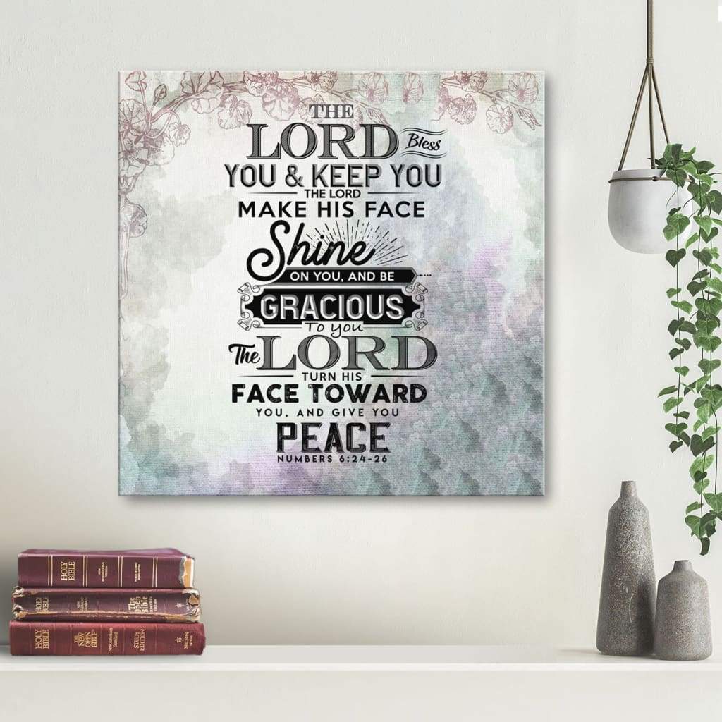 The Lord Bless You And Keep You Numbers 6:24-26 Bible Verse Wall Art Canvas