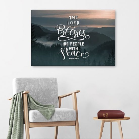 The Lord Blesses His People With Peace Psalm 29:11 Canvas Wall Art