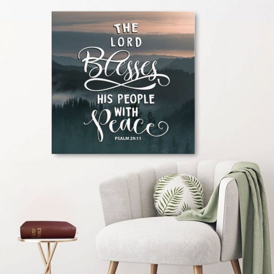 The Lord Blesses His People With Peace Psalm 29:11 Canvas Wall Art