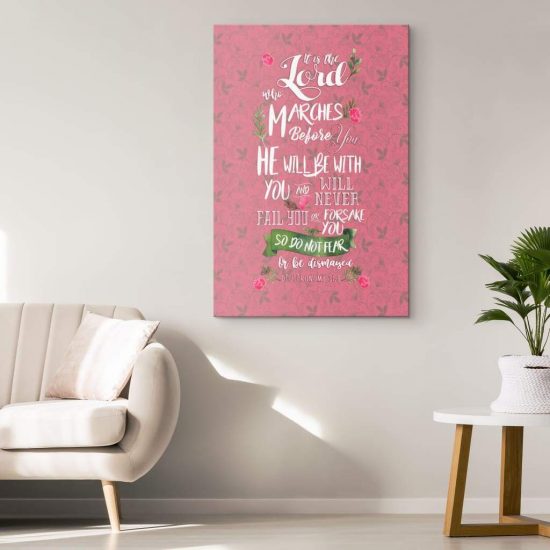 The Lord Himself Goes Before You Deuteronomy 318 Bible Verse Wall Art Canvas 1