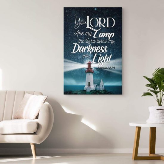 The Lord Turns My Darkness Into Light 2 Samuel 2229 Bible Verse Wall Art Canvas 1