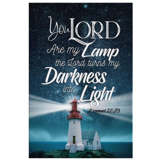 The Lord Turns My Darkness Into Light 2 Samuel 2229 Bible Verse Wall Art Canvas 2