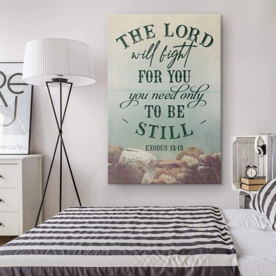 The Lord Will Fight For You Exodus 1414 Bible Verse Canvas Wall Art 1