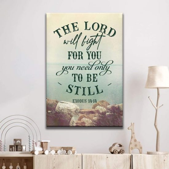 The Lord Will Fight For You Exodus 14:14 Bible Verse Canvas Wall Art