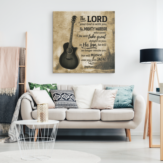 The Lord Your God Is With You Zephaniah 317 Scripture Canvas Wall Art 1